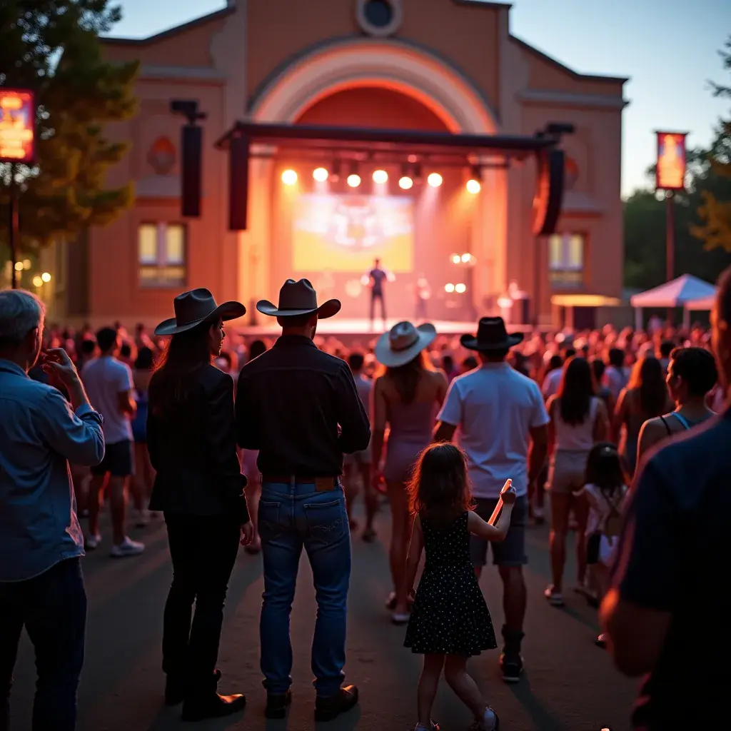 Панорамный вид на ночной Нэшвилл с яркими огнями.